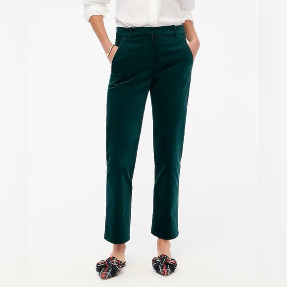 J Crew Factory Kallie Hunter Velvet Pant 4 - Picture 1 of 4